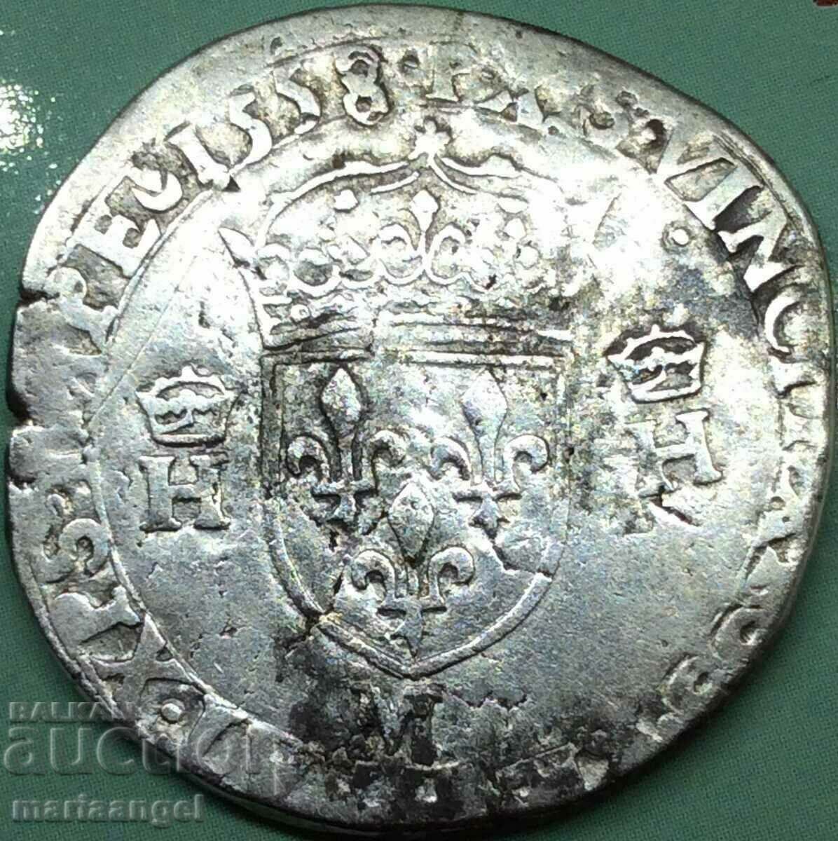 France Teston Henri II Toulouse 9.34g silver - rare! with price 198.00 BGN | € 101.24