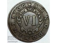 6 Kreuzer 1706 Germany Padeborn Franz Arnold 24mm RARE!