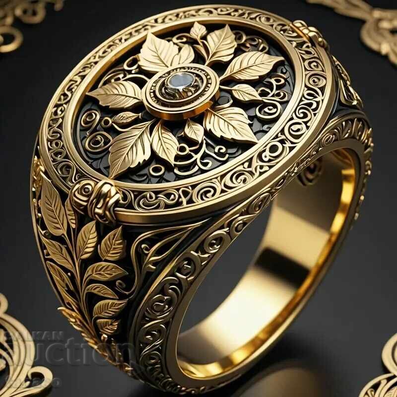 Inel bărbați cu motiv retro Inel bărbați cu motiv retro