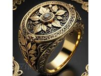 Ανδρικό δαχτυλίδι με ρετρό μοτίβο