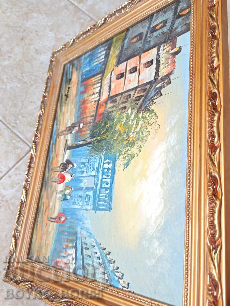 Υπέροχος Παλιός Πίνακας Λαδιού σε Καμβά - 6