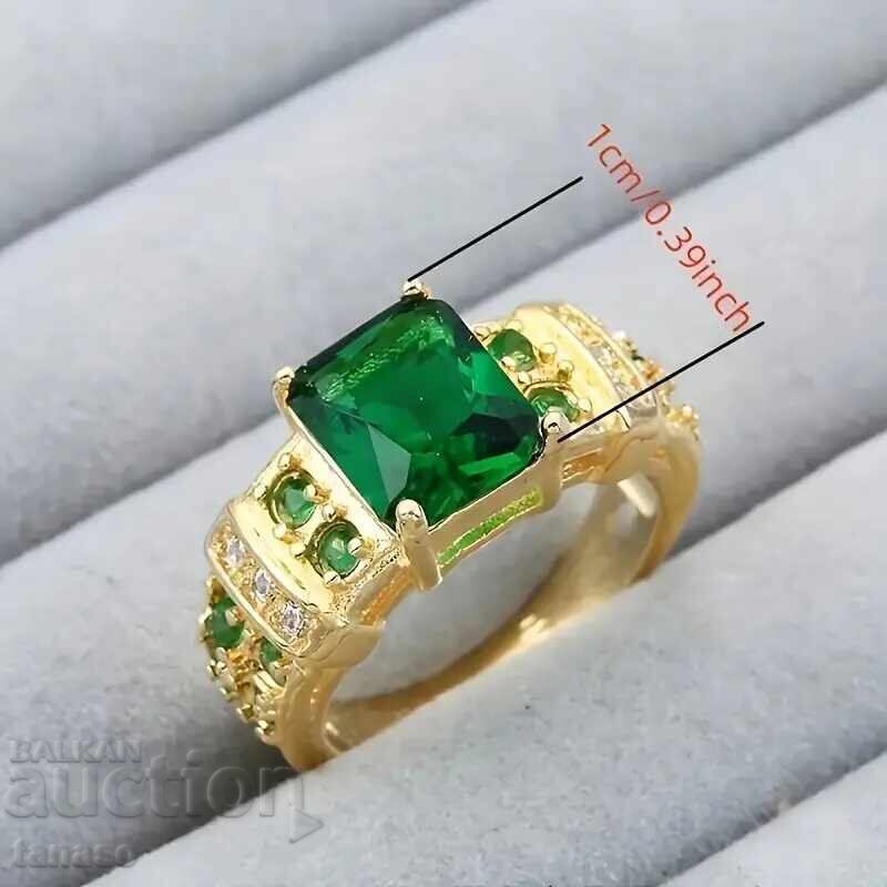 Δαχτυλίδι με σμαράγδια και κρύσταλλα με τιμή 25.00 BGN | € 12.78