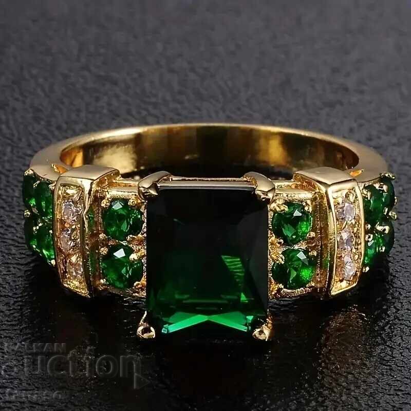 Δαχτυλίδι με σμαράγδια και κρύσταλλα - 5