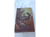 Postcard A. KARPELLUS Chopin and George Sand 1918