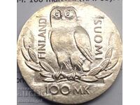 Finlanda 100 timbre 1990 UNC 24,54g argint - rare