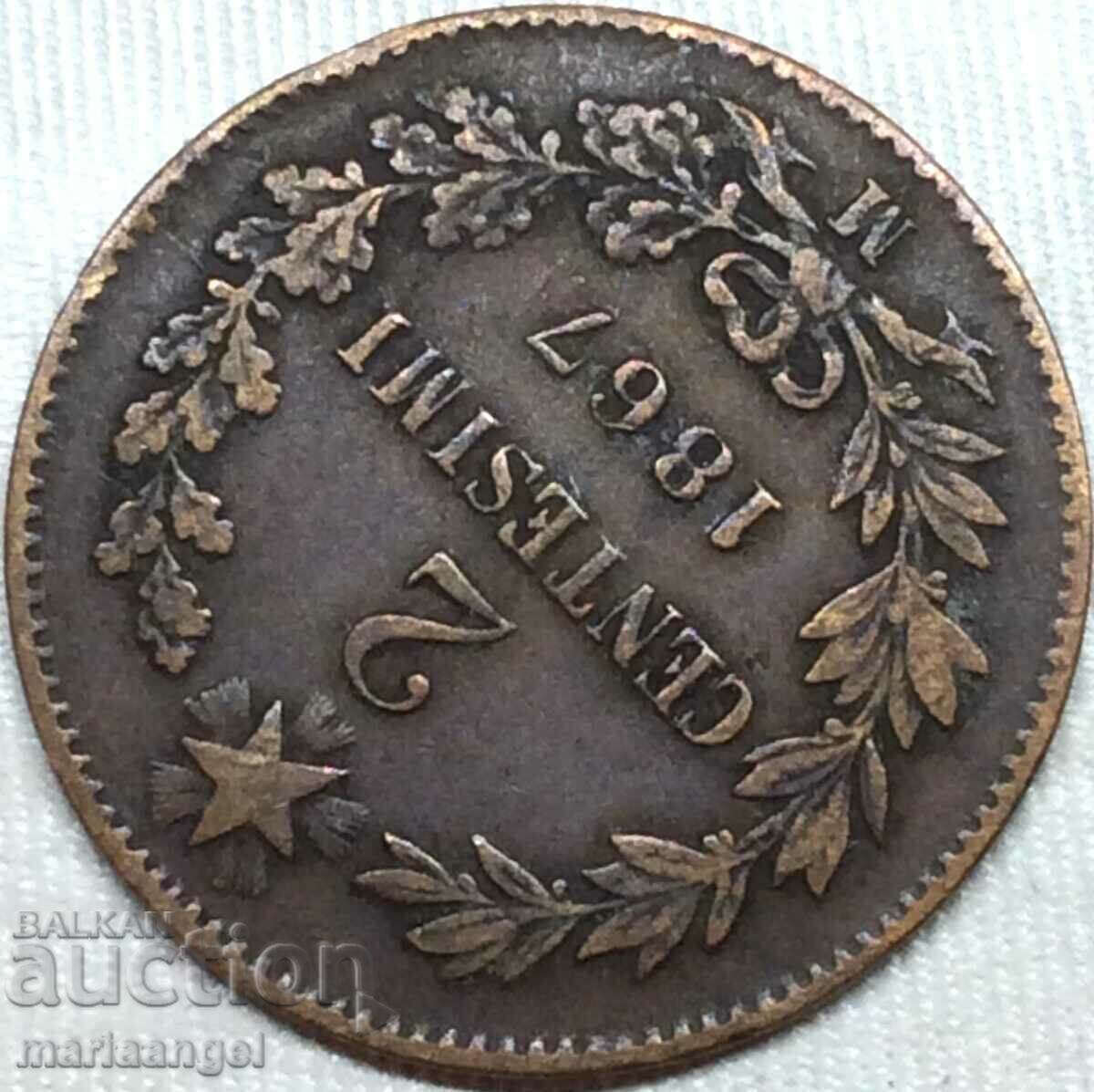 Licitație 2 centesimi 1867 M - Milano Italia centesimi