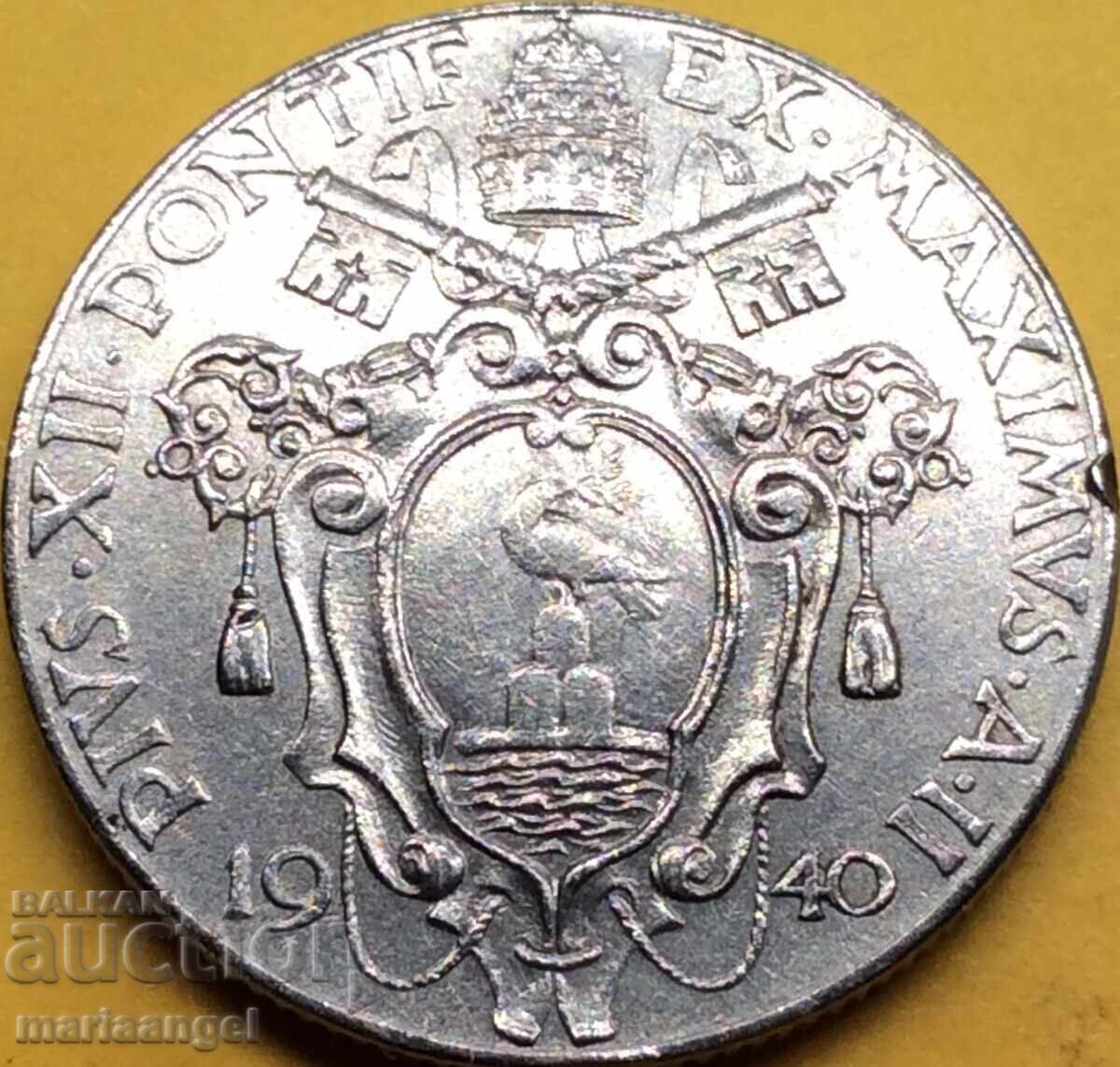 1 λίρα 1940 Βατικανού 2 με τιμή 14.00 BGN | € 7.16