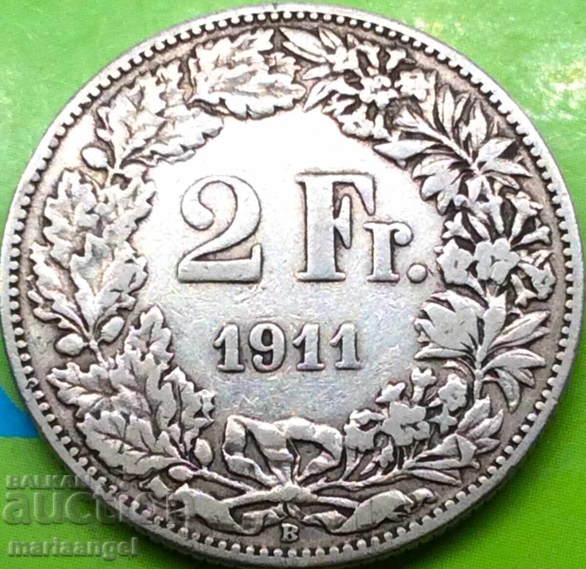 2 франка Швейцария 1911 Хелвеция сребро - 6 2 франка Швейцария 1911 Хелвеция сребро - 6