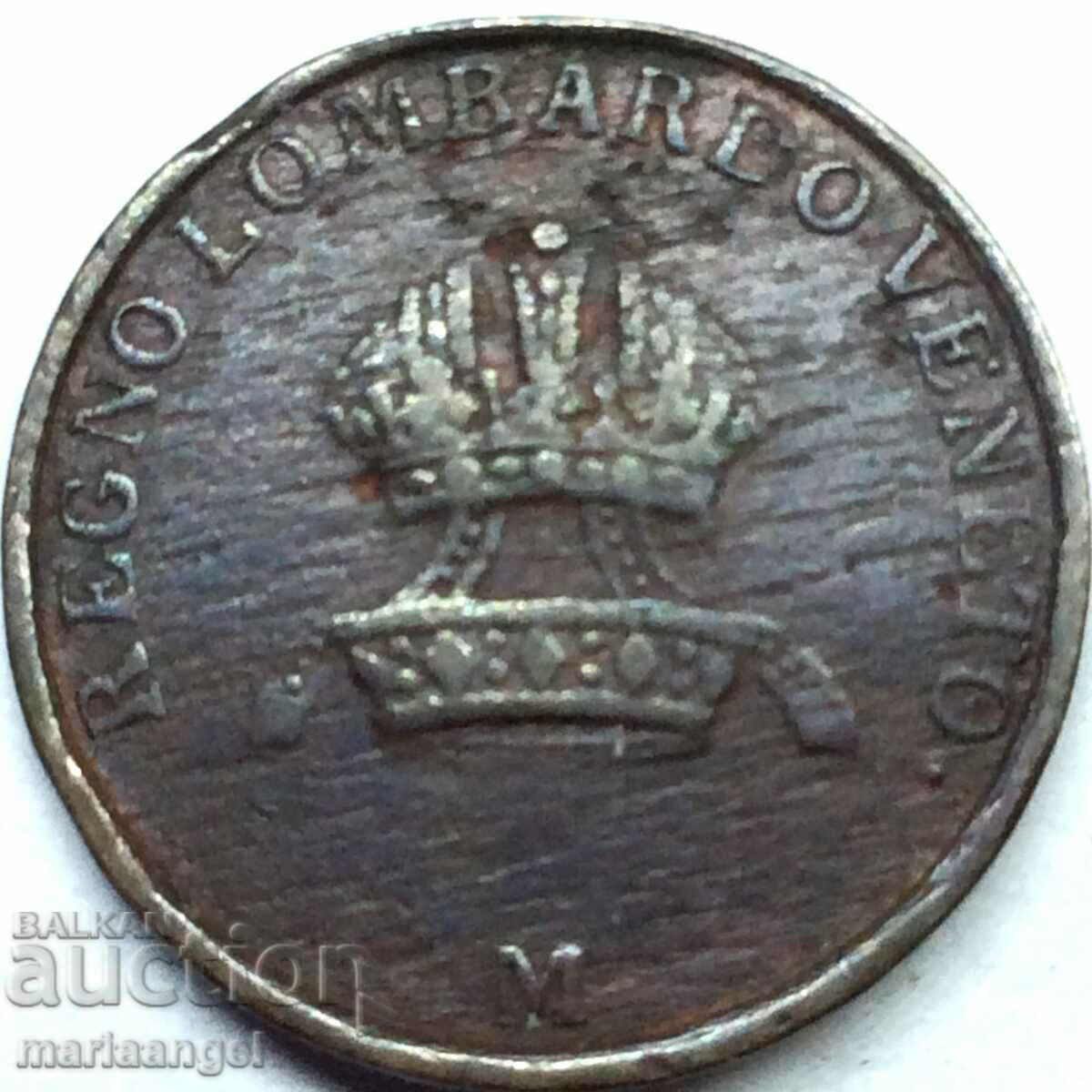 1 centesimo 1843 Lombardy Venice Ferdinand Habsburg - 7