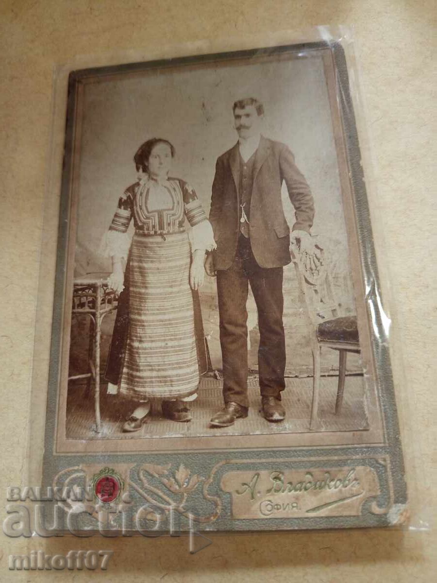 Photograph cardboard photography A. Vladikov Folk costume