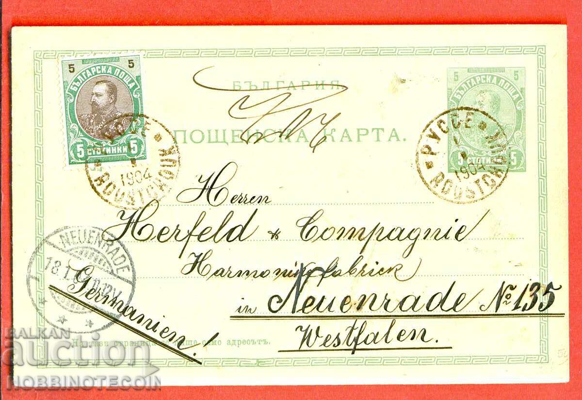 FERDINAND 5 + 5 St CARD traveled from RUSE GERMANY 1904