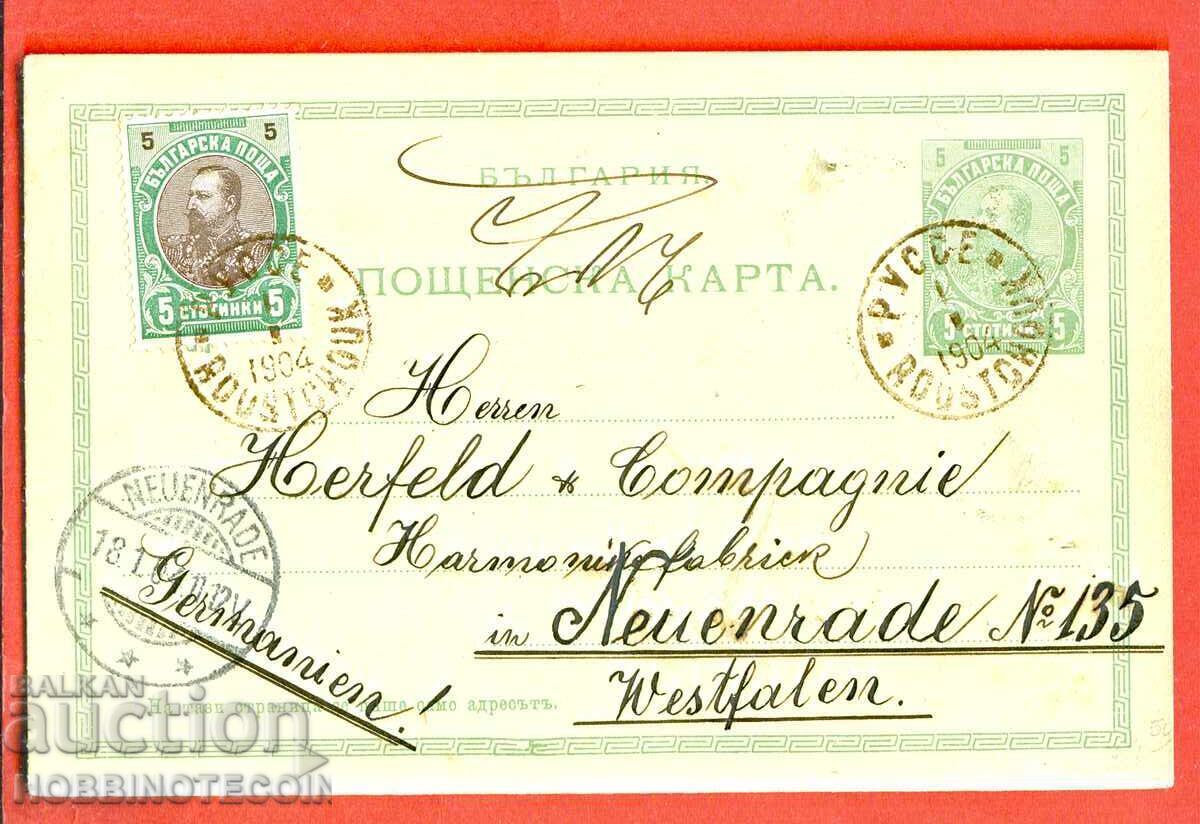 FERDINAND 5 + 5 St. CARTOLINA călătorită din RUSE GERMANIA 1904