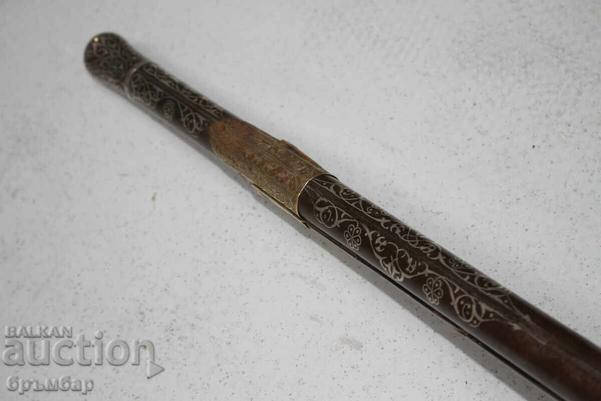 Rare short rifle Arnautka, flintlock with an interesting barrel - 7 Rare short rifle Arnautka, flintlock with an interesting barrel - 7