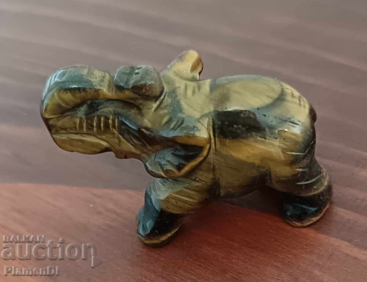 Figurină elefant din ochi de tigru - 6