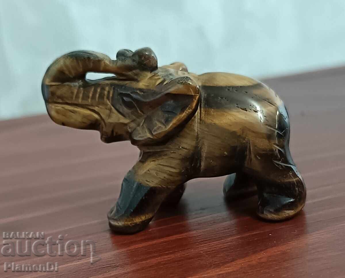Figurină elefant din ochi de tigru