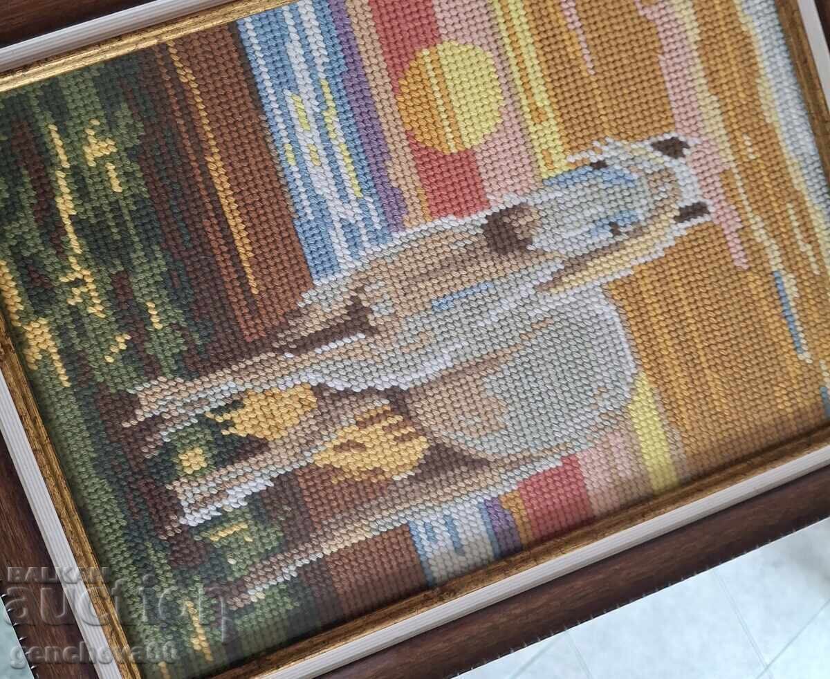 Frumos goblen cusut manual, înrămat - 6 Frumos goblen cusut manual, înrămat - 6