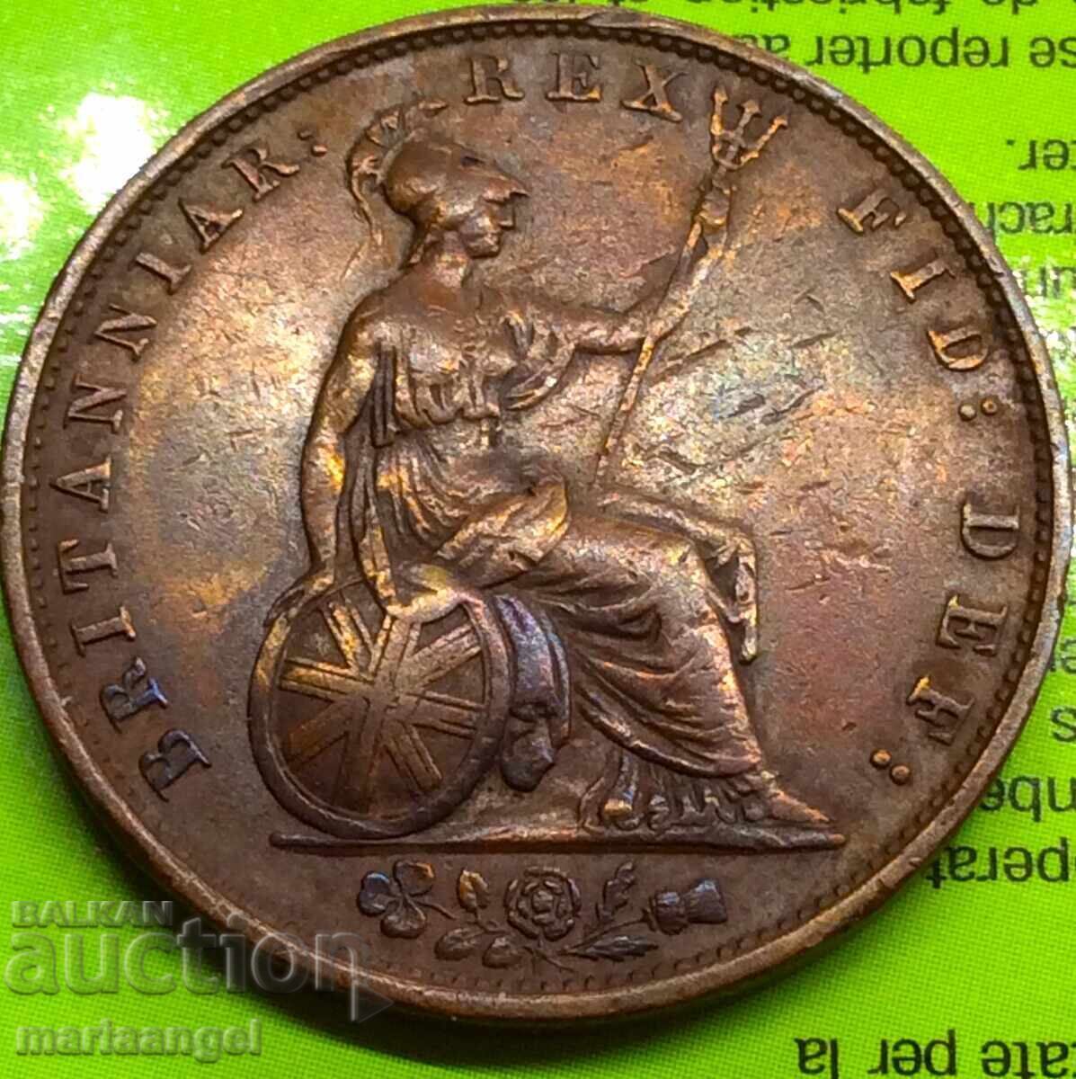 UK 1/2 Penny 1834 King William IV Rare - 5