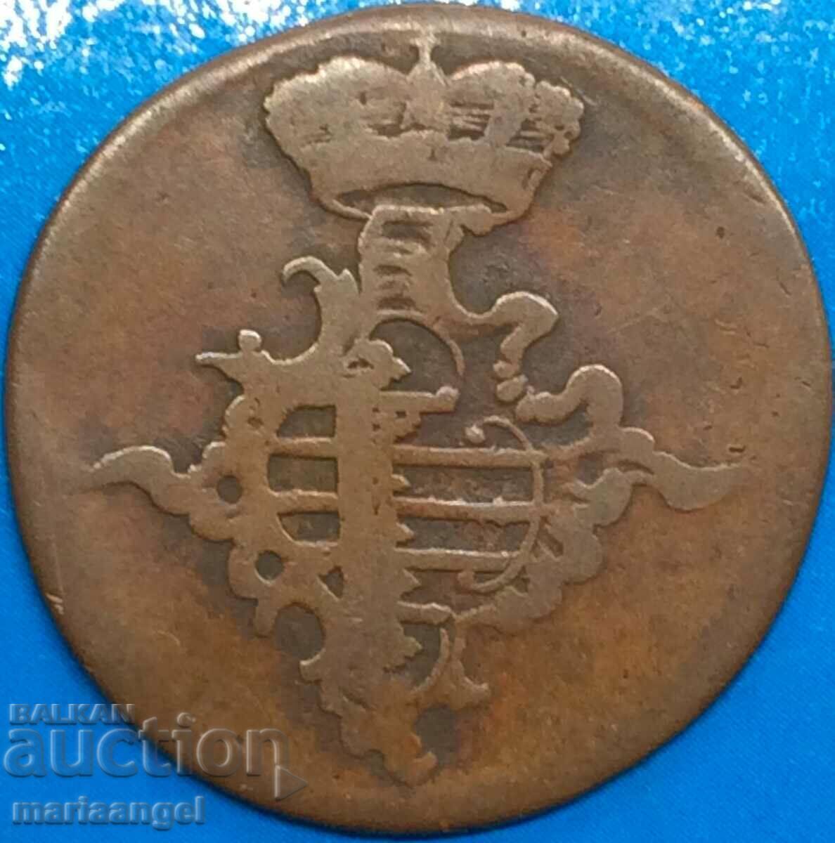 Auction 3 pfennig 1760 Saxony-Weimar-Eisenach Germany copper Auction 3 pfennig 1760 Saxony-Weimar-Eisenach Germany copper