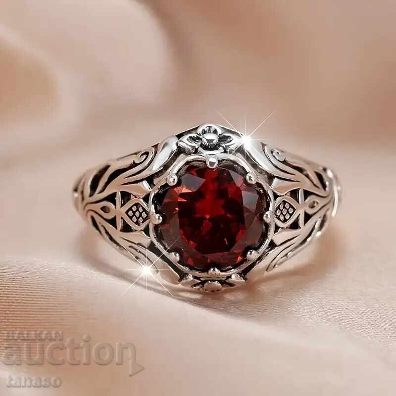 Ring with red garnet with price 25.00 BGN | € 12.78