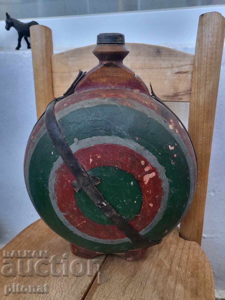 Auction Antique wooden flask Kingdom of Bulgaria Auction Antique wooden flask Kingdom of Bulgaria