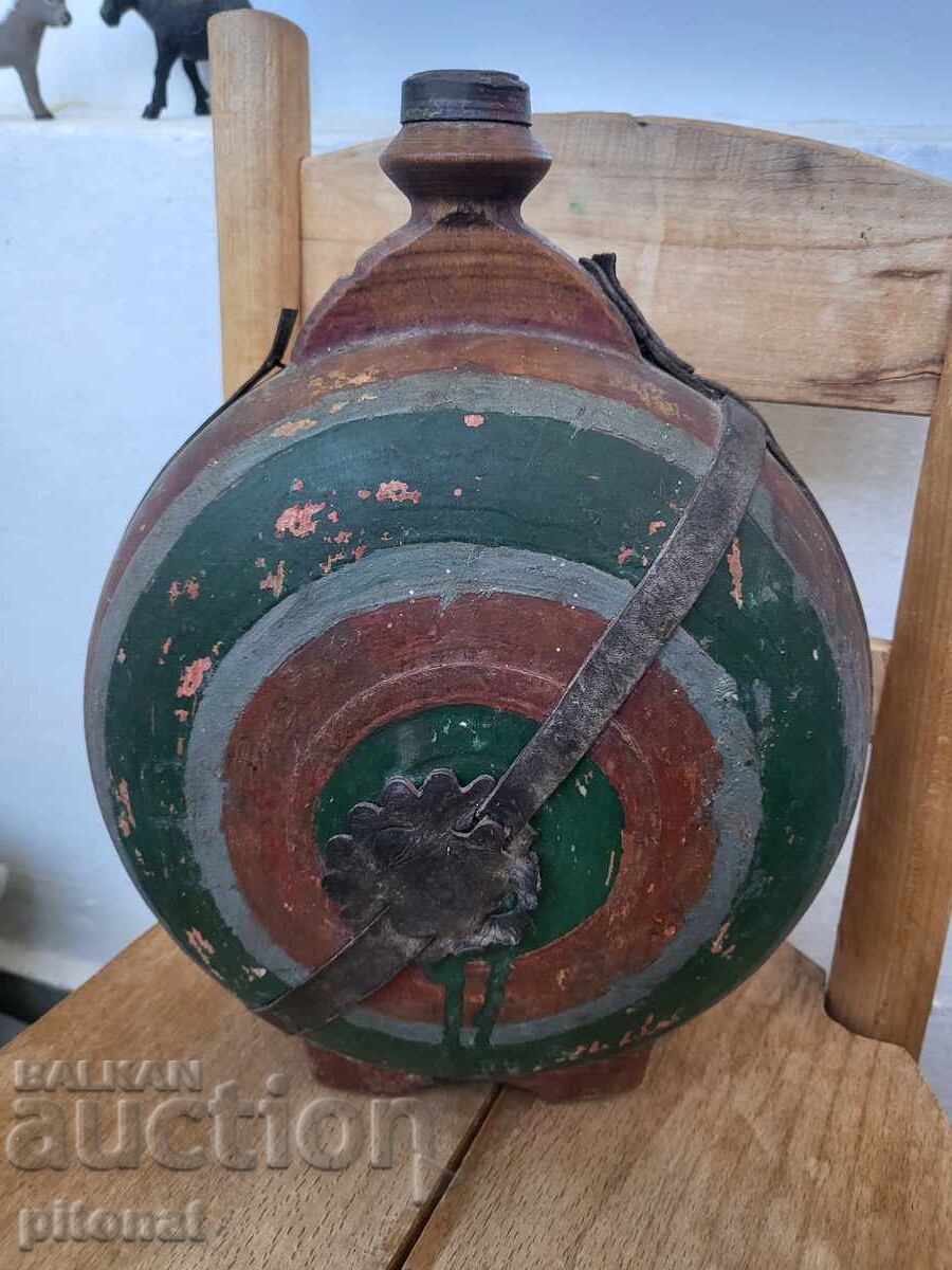 Antique wooden flask Kingdom of Bulgaria Antique wooden flask Kingdom of Bulgaria