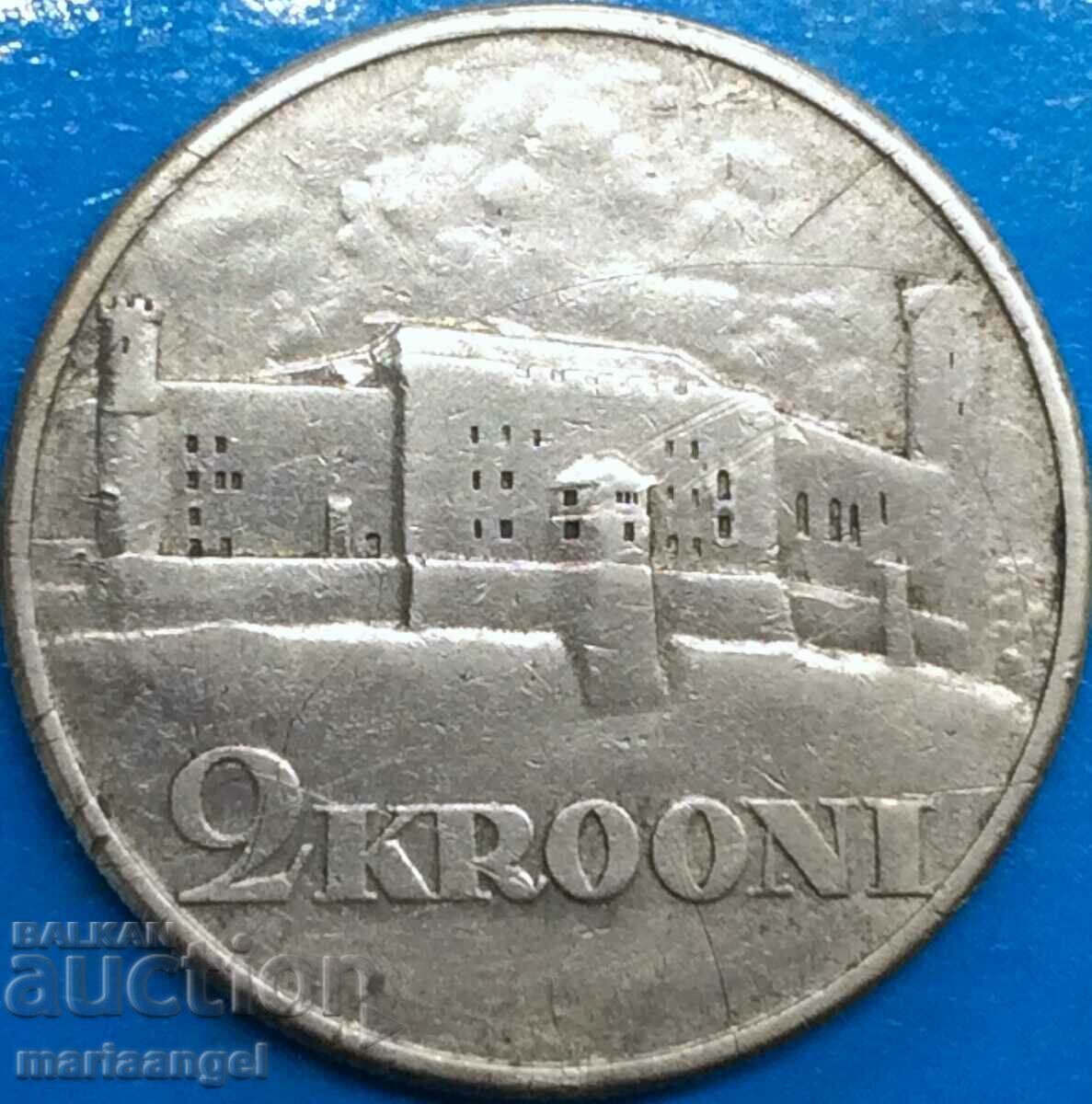 Παράδοση Estoniya 2 kroni 1930 11.8γ Ταλίν ασήμι - σπάνιο