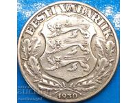 Estonia 2 Krooni 1930 11.8g Tallinn Silver - Rare