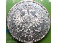 Austria 1 Florin 1879 UNC Patina Silver