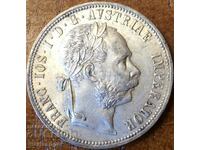 Austria 1 Florin 1879 UNC Patina Argint