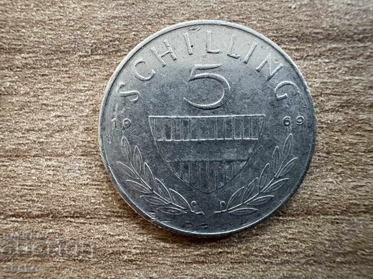 Αυστρία - 5 σελίνια (1969) Αυστρία - 5 σελίνια (1969)