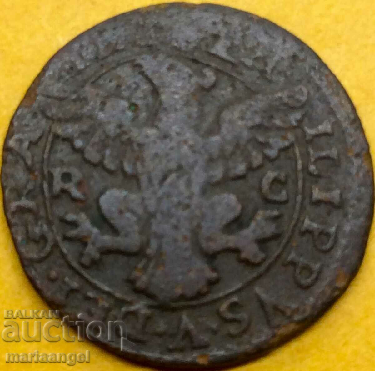 Παλέρμο 3 piccolos 1701 Ιταλία Philip V (1701-1713) 2,42g ΣΠΑΝΙΟ - 5