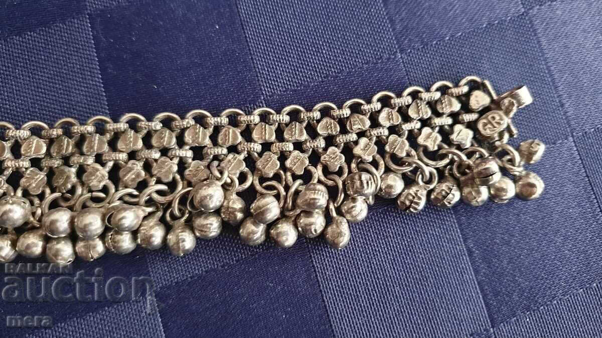 Παράδοση Ασημένιο αντίκα βραχιόλι ποδιού -1