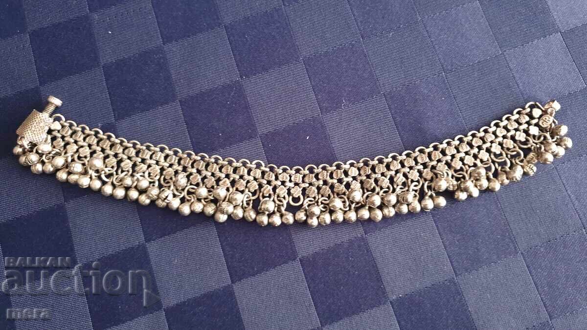 Ασημένιο αντίκα βραχιόλι ποδιού -1