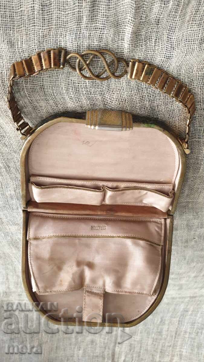 Παράδοση Ρετρό μπρούτζινη γυναικεία τσάντα