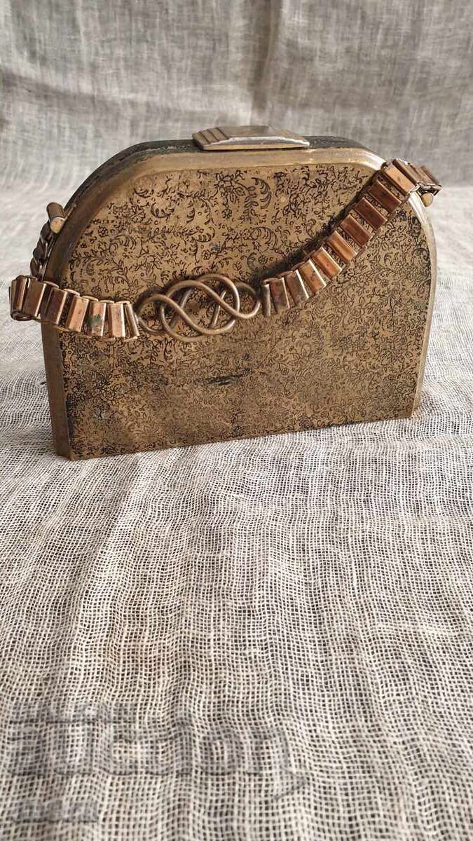 Ρετρό μπρούτζινη γυναικεία τσάντα