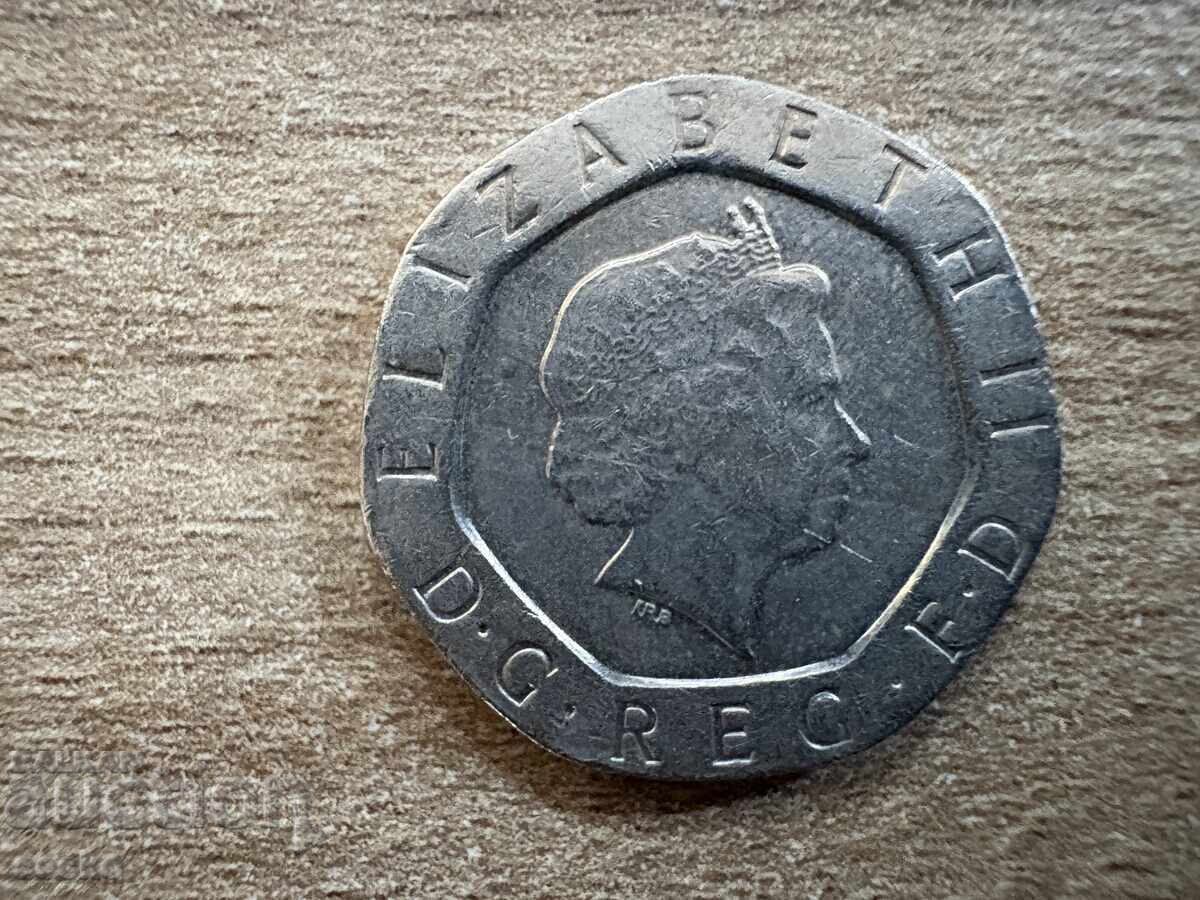 Ηνωμένο Βασίλειο - 20 πένες (2003) με τιμή 0.40 BGN | € 0.20 Ηνωμένο Βασίλειο - 20 πένες (2003) με τιμή 0.40 BGN | € 0.20