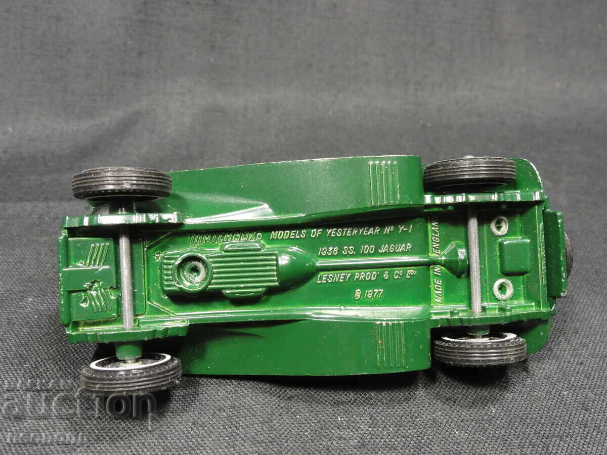 VECHI CĂRUCIOR METALIC RETRO JAGUAR SS MATCHBOX MOY ANGLIA - 6