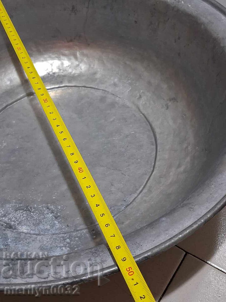 Бакърен леген  бакър меден съд котел корито купел - 5