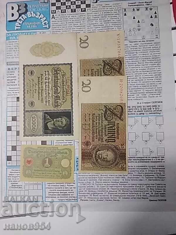 Παρτίδα τραπεζογραμματίων Γερμανίας με τιμή 20.00 BGN | € 10.23