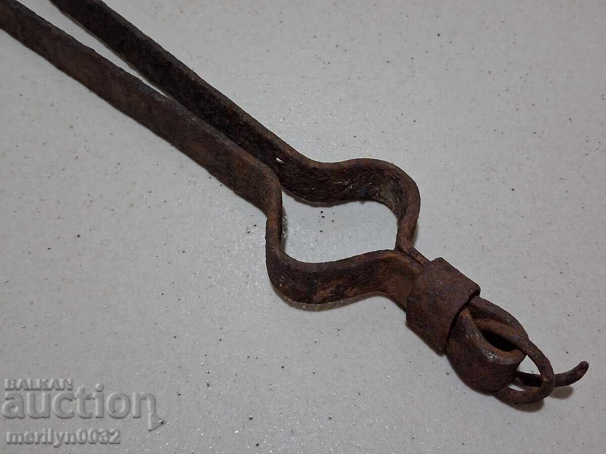 Παλιό ντιλάφι, λαβίδα, σφυρήλατο σίδερο για φούρνο - 6