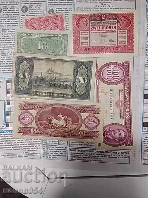 Lot of banknotes Czech Republic and Hungary with price 12.00 BGN | € 6.14