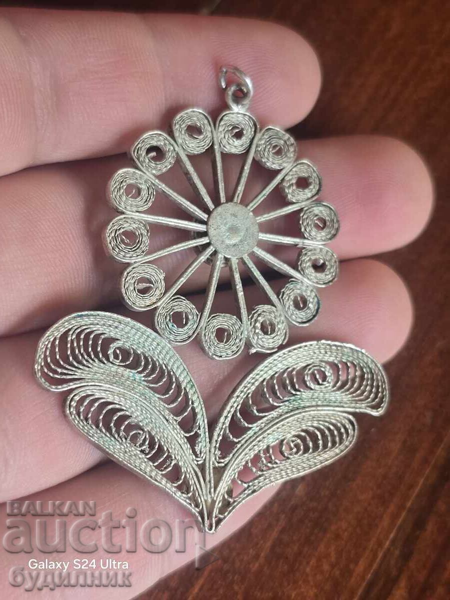 Ασημένιο Μασίφ μενταγιόν Φιλιγκράν. Ξεκινώ πάνω από 100 Δημοπρασίες - 5