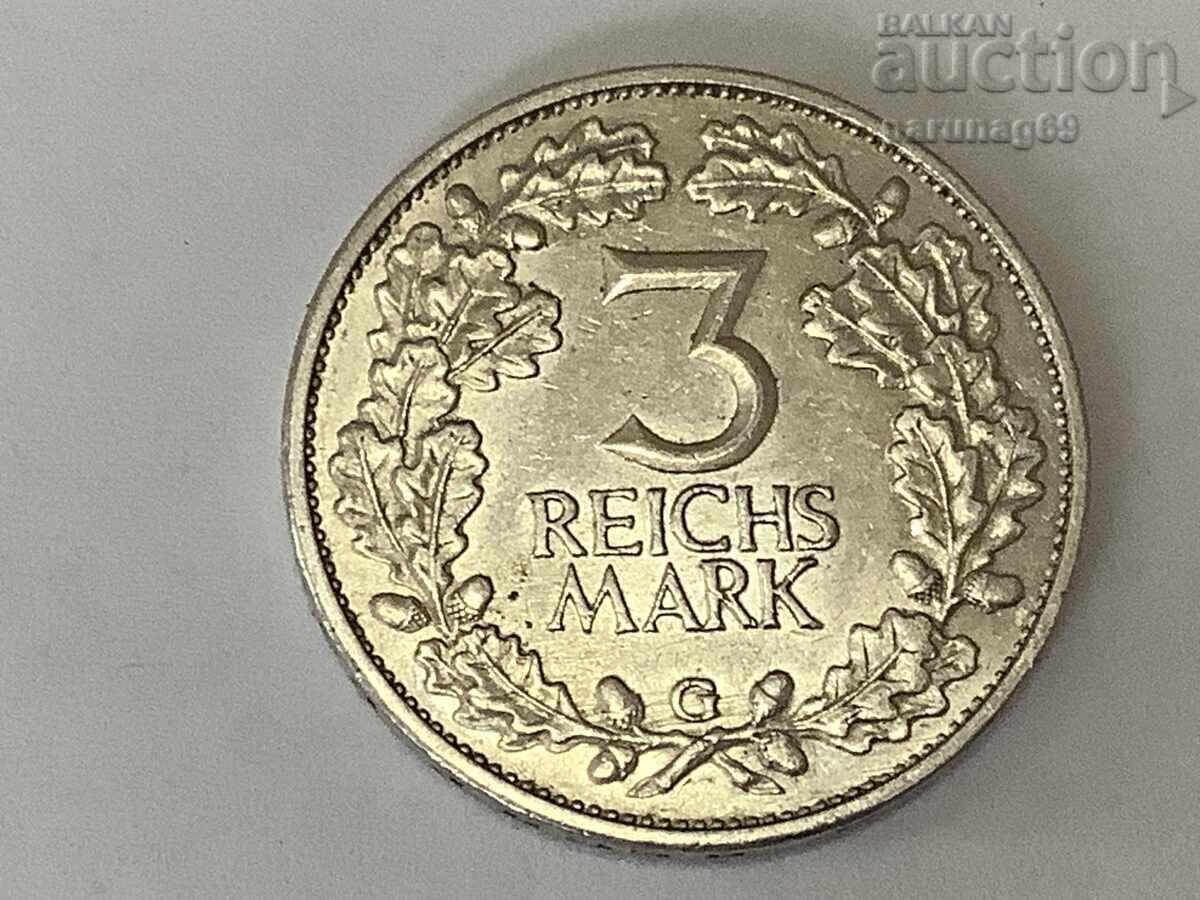 Germany 3 Reichsmark 1925 G - 1000 Years - Rhineland with price 152.00 BGN | € 77.72