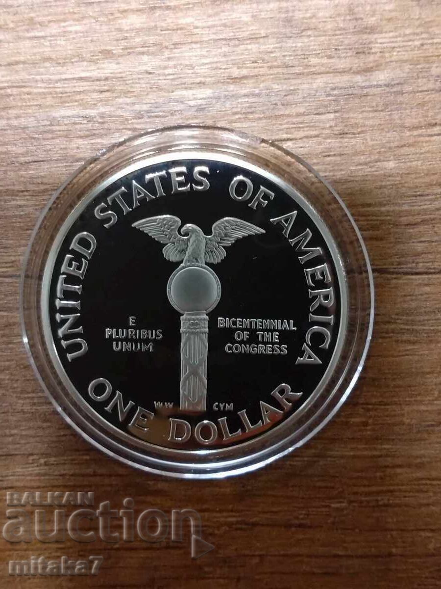 1 dollar 1989, silver, USA with price 78.00 BGN | € 39.88