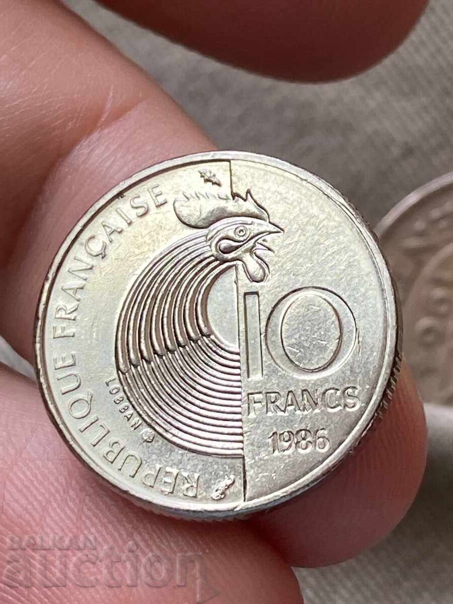 Γαλλία 10 φράγκα 1985 Ρόμπερτ Σούμαν επετειακό νόμισμα