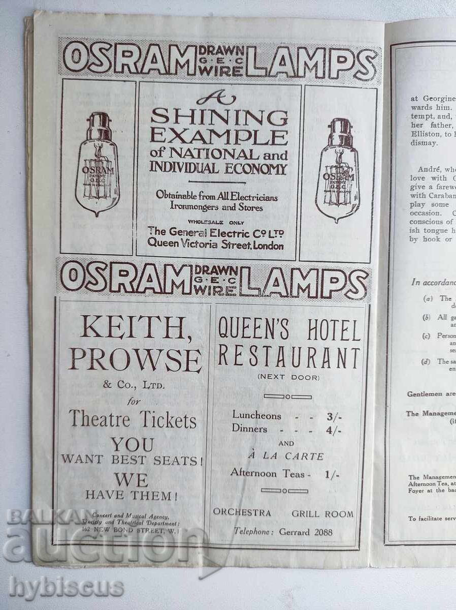 Auction  Empire Theatre London 1916 program