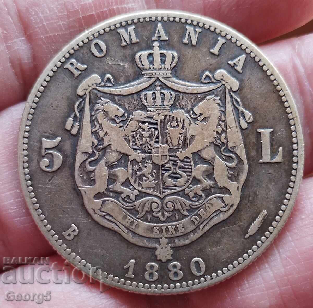 Licitație 5 Lei 1880 Licitație 5 Lei 1880