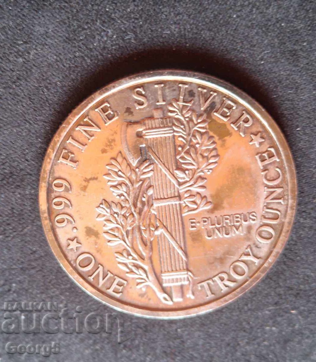 Silver 1 oz USA with price 90.00 BGN | € 46.02