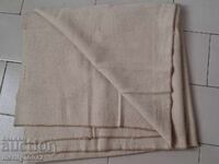 Pătură veche țesută manual, șiac alb 2.1/1.2 metri, lână