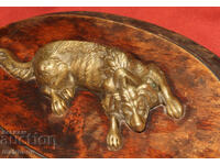 Sculptură decorativă din bronz Câine